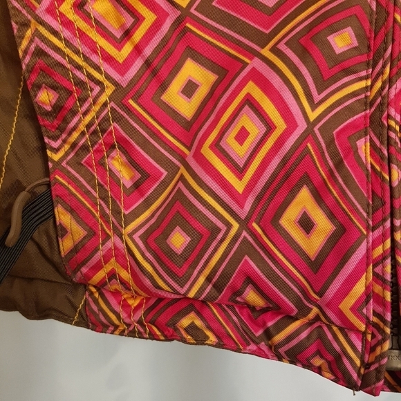 Obermeyer girls size 14 orange geometric print design winter jacket - Picture 2 of 6